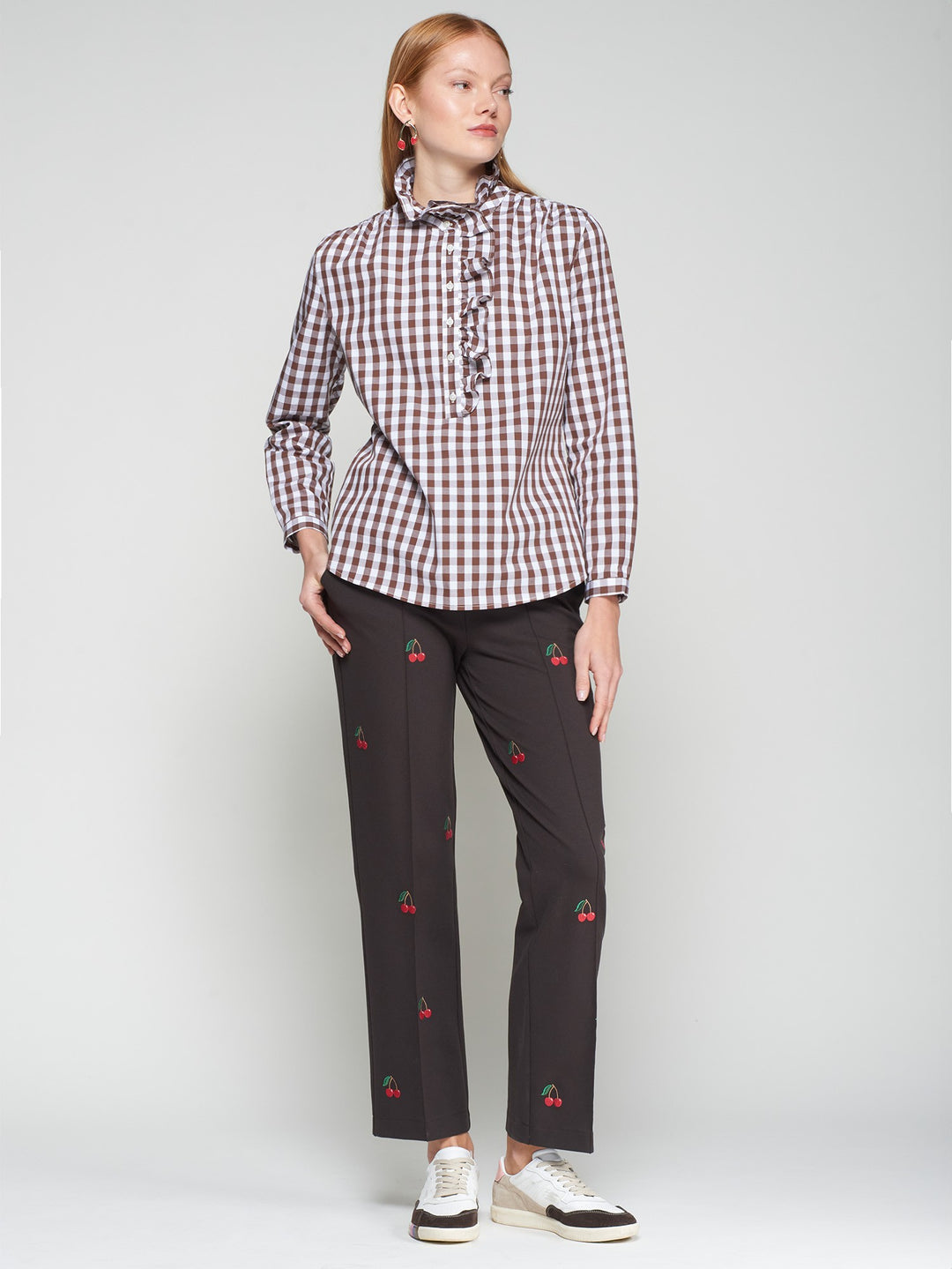 Volantes Shirt | Brown & White