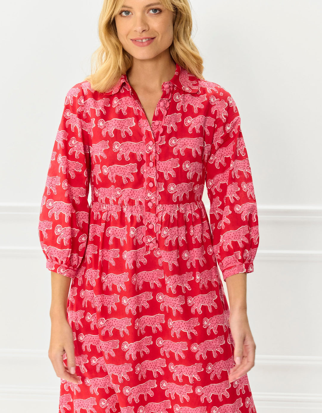 Gina Dress | Crimson Leopard