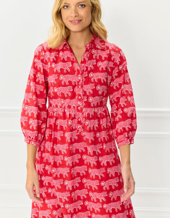 Gina Dress | Crimson Leopard