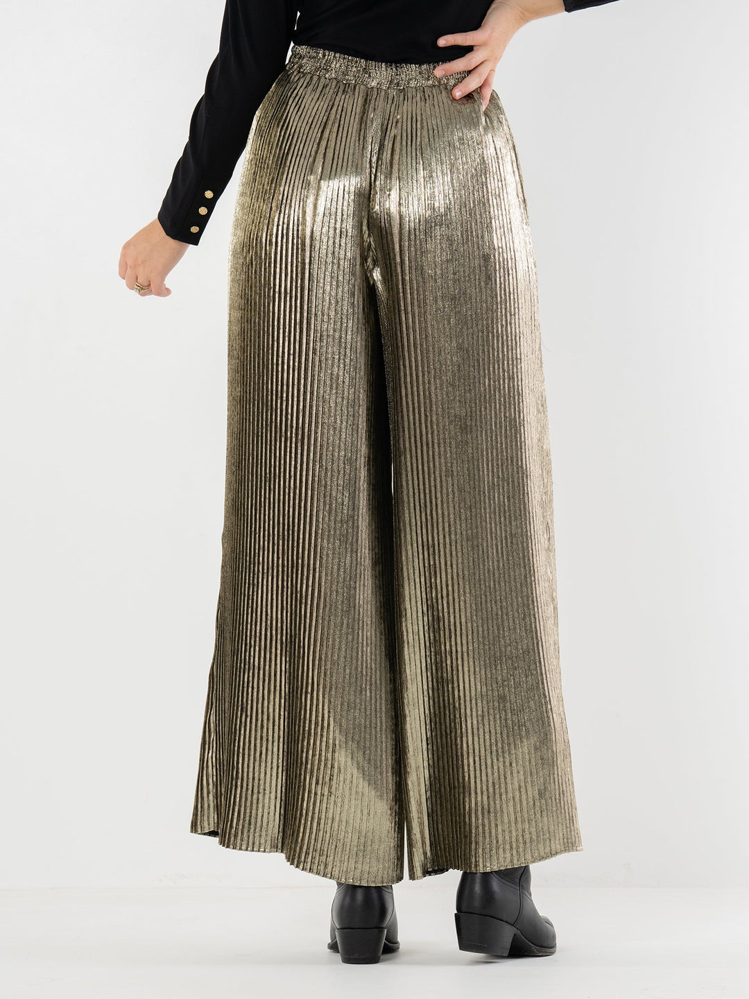 Pleated Pant | Black Gold