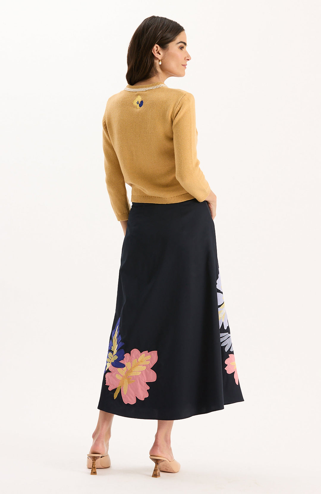 Valentina Applique Skirt | Mid Navy