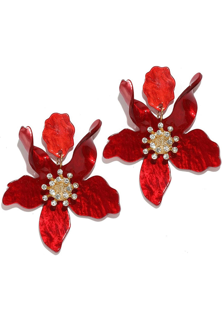 Oversized Acrylic Flower Statement Earrings