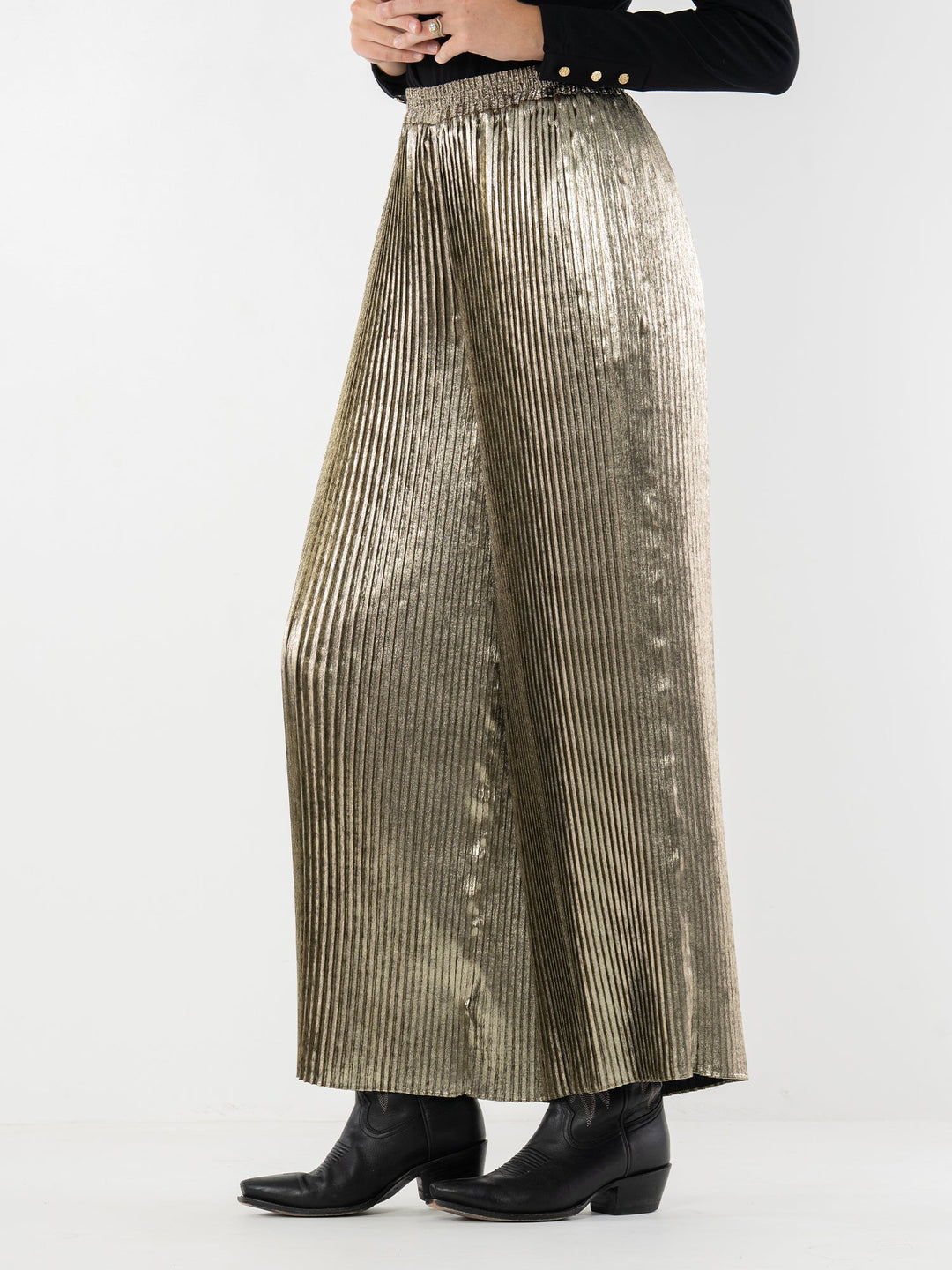 Pleated Pant | Black Gold