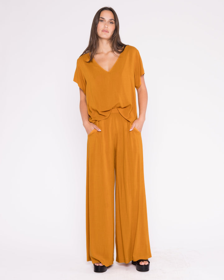 Linen Yacht Pant | Saffron