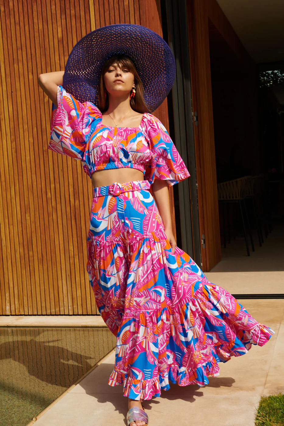 Paloma Button Maxi Skirt | Multi Color