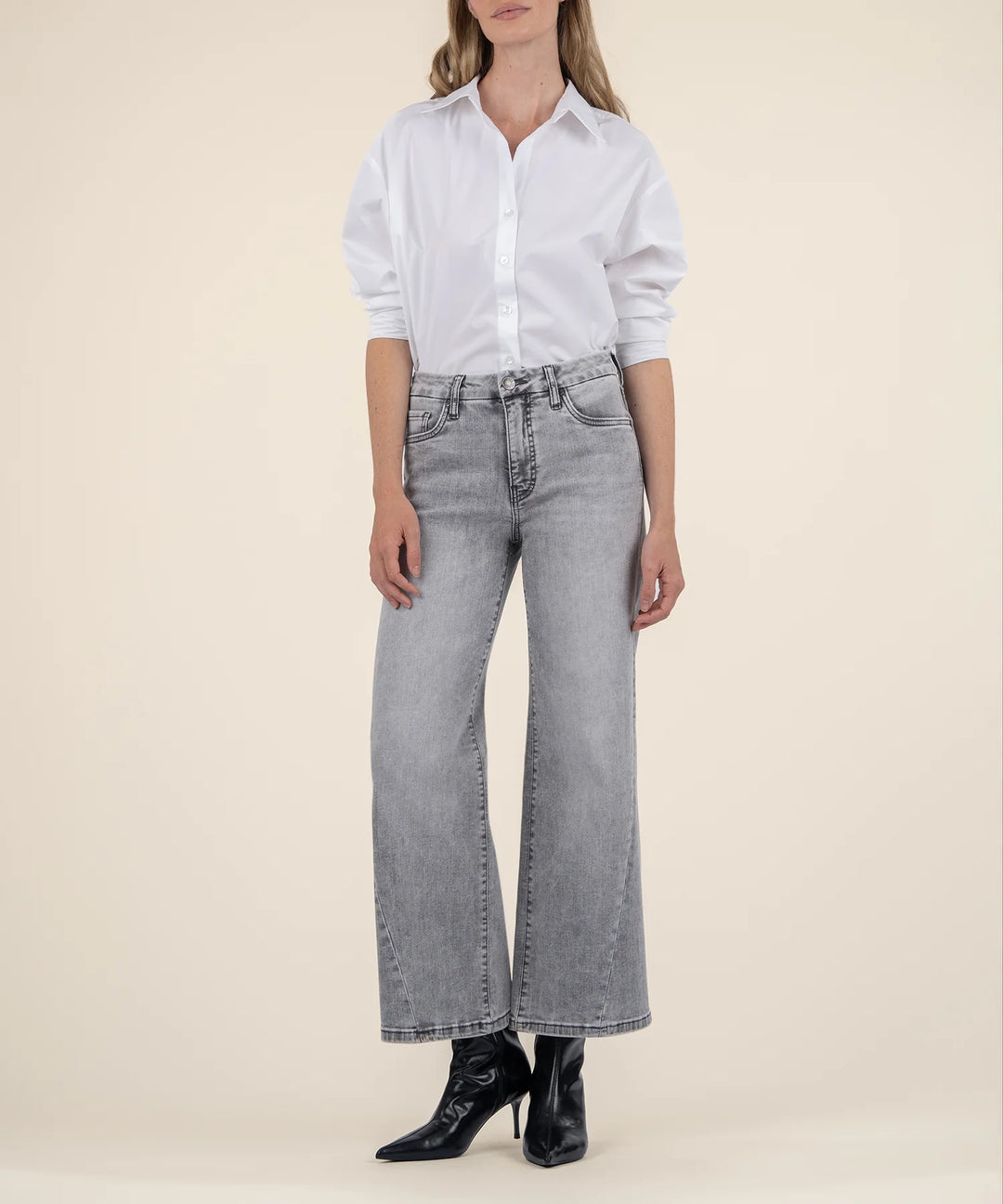 Meg High Rise Wide Leg Jeans | Grey