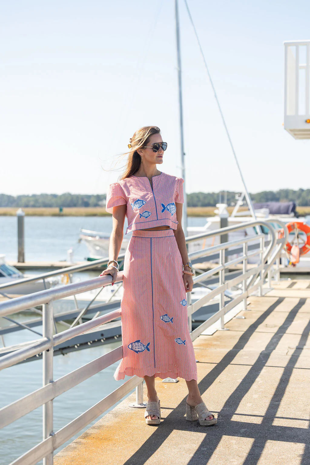 Emmy Maxi Skirt | Fish Applique