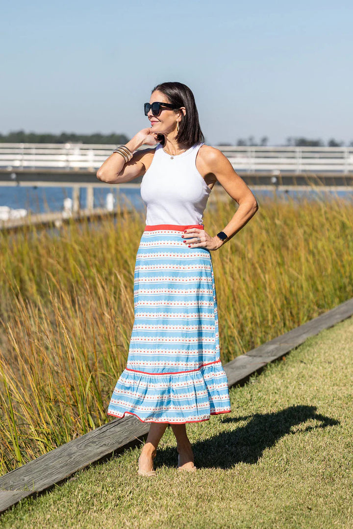 Addie Skirt | Blue Scallop