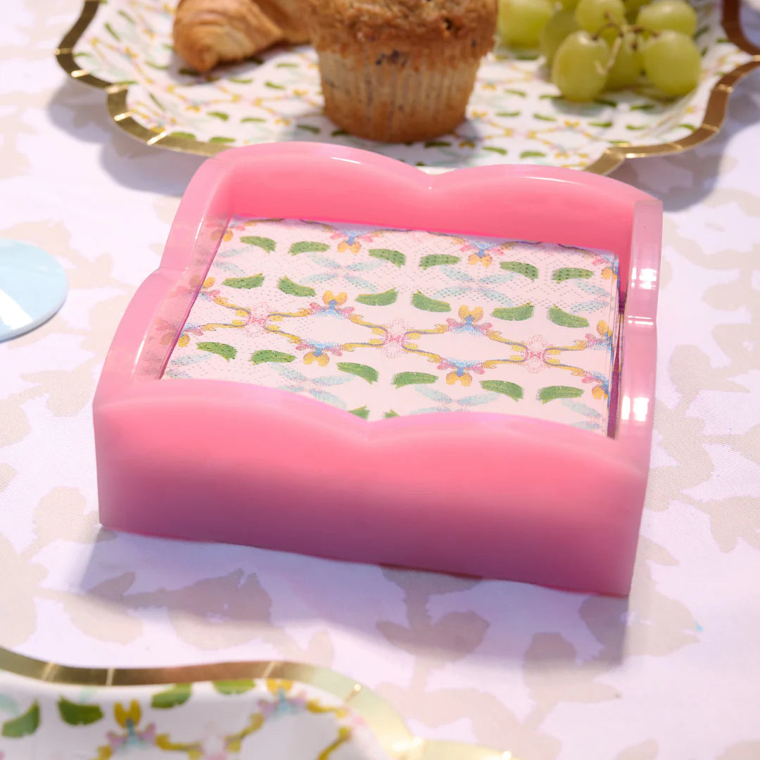Laura Park Acrylic Scalloped Cocktail Napkin Holder