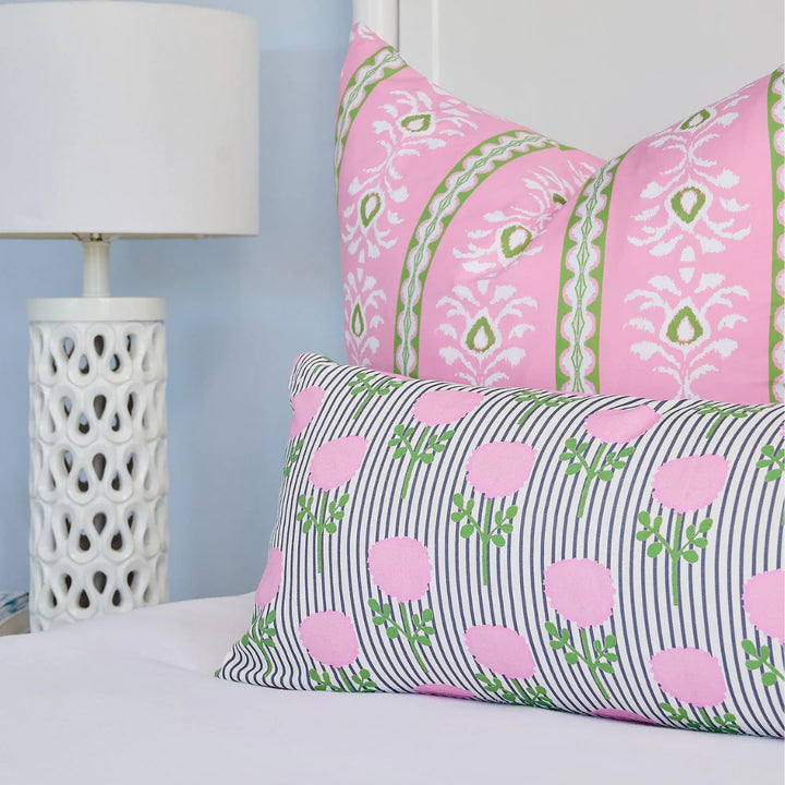 Rosemary Stripe Pink Decorative Pillow