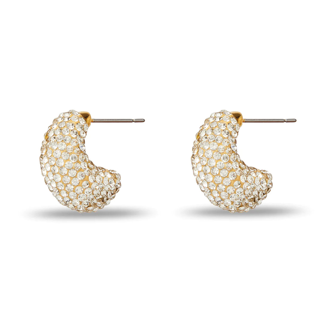 Lele Sadoughi Pave Dome Mini Hoop Earrings