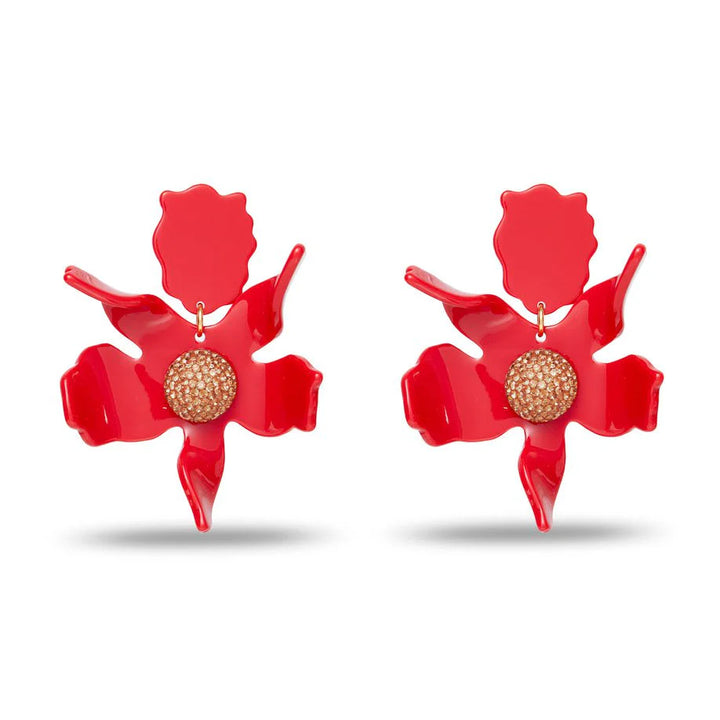 Crystal Lily Earrings | Scarlet