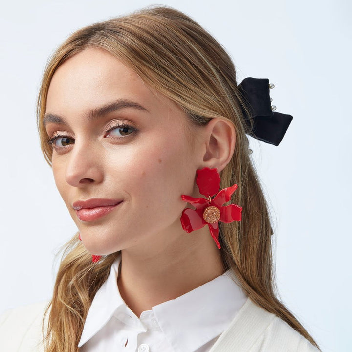 Crystal Lily Earrings | Scarlet