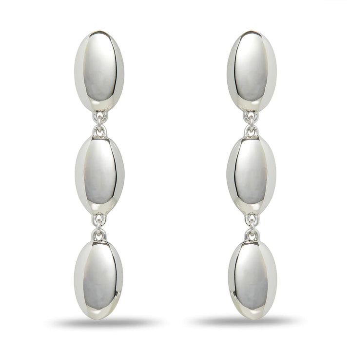 Lele Sadoughi Reflective Metal Linear Earrings | Silver