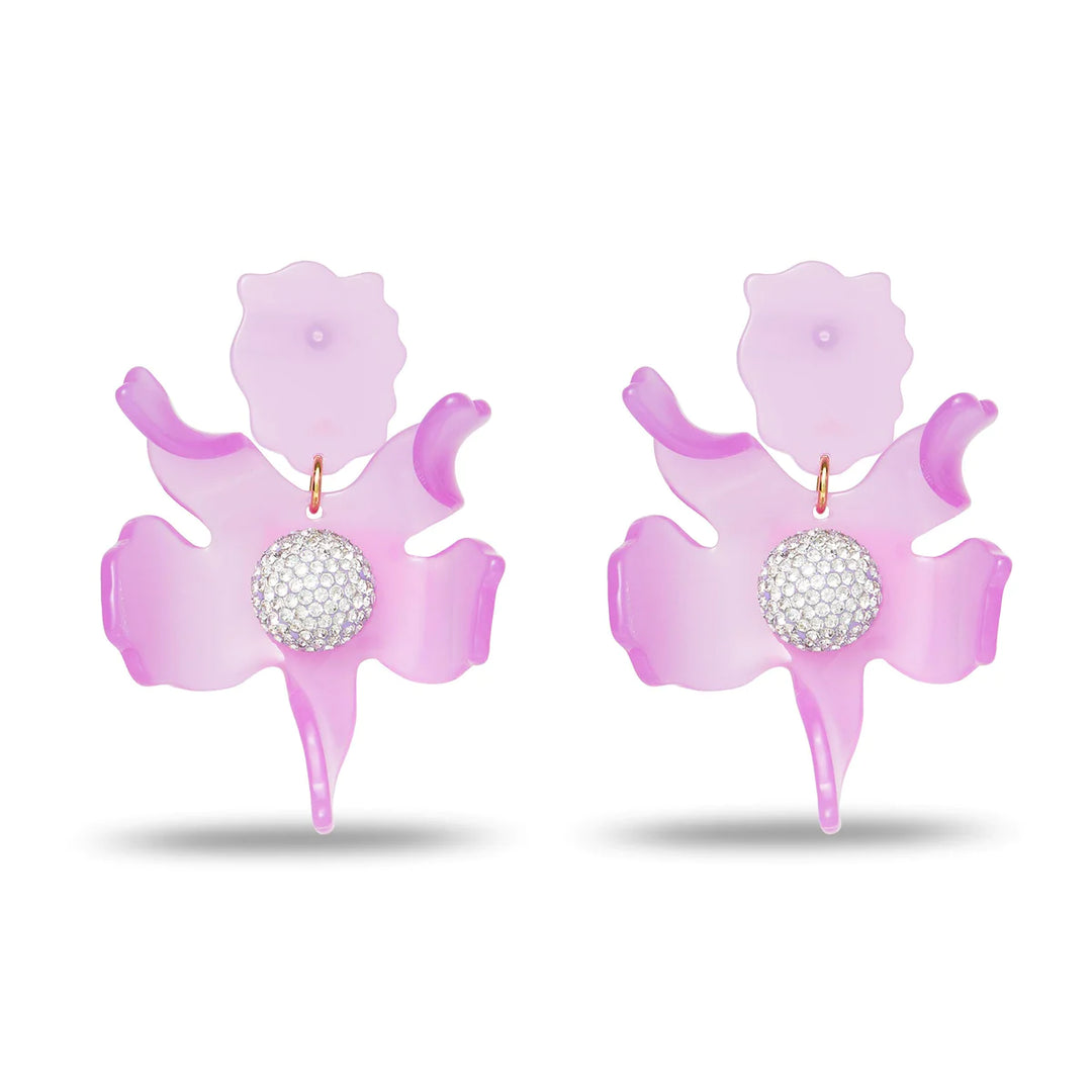 Lele Sadoughi Crystal Lily Earrings | Ultraviolet