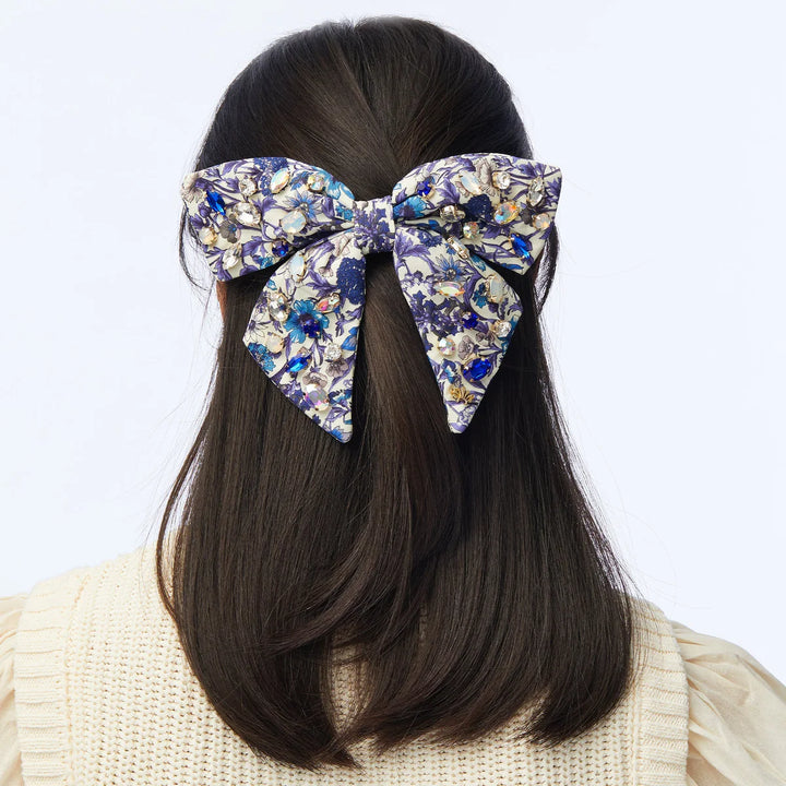 Lele Sadoughi Glittering Crystal Bow Barrette | Rachel Floral