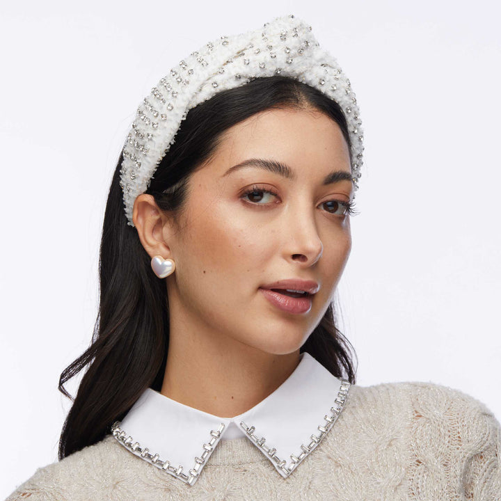Greta Gold Fleck Headband | Ivory