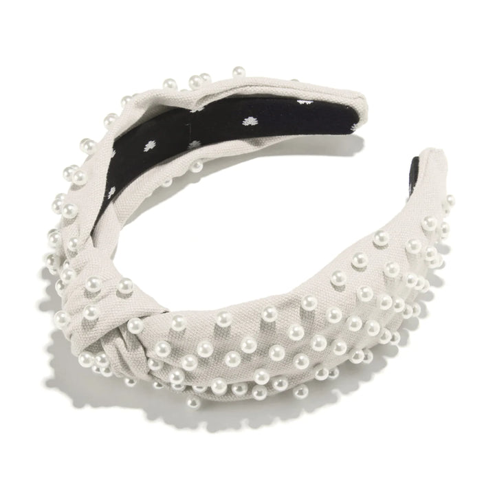 Lele Sadoughi IVORY WOVEN PEARL HEADBAND