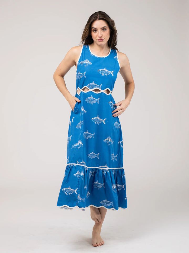 Lina Dress | Fish Blue