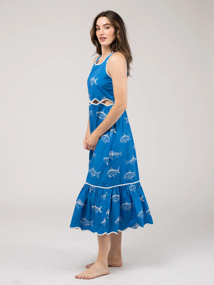 Lina Dress | Fish Blue
