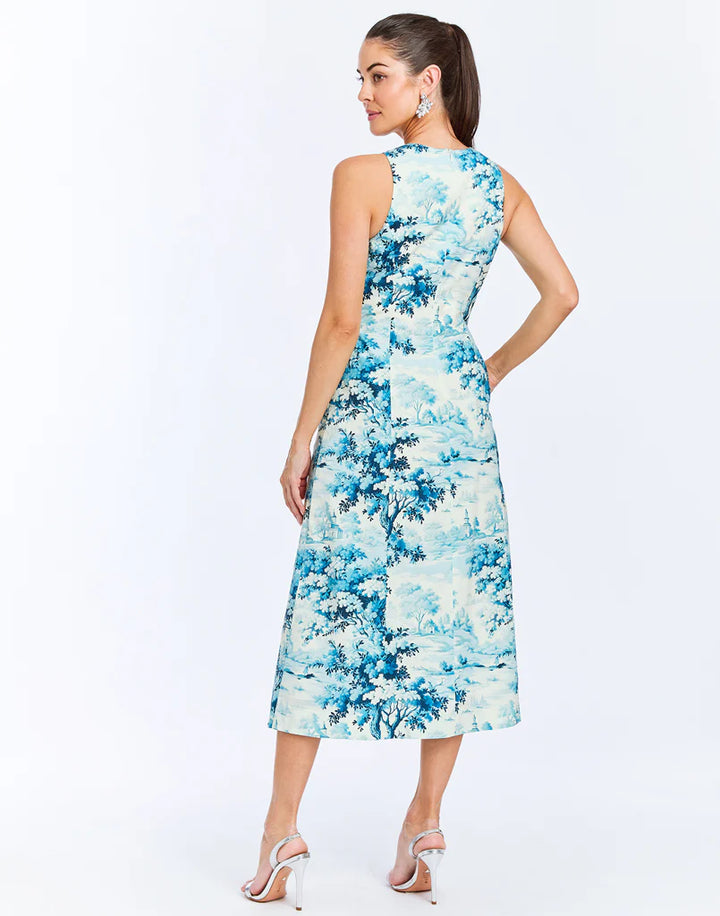 Louisa Midi Dress | Blue/Ivory