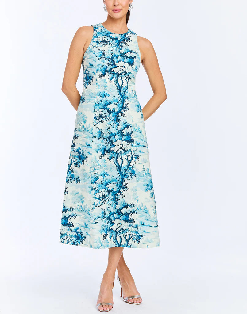 Louisa Midi Dress | Blue/Ivory