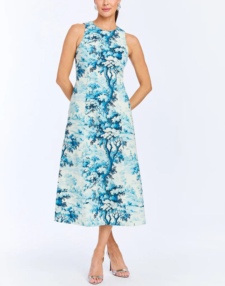 Louisa Midi Dress | Blue/Ivory