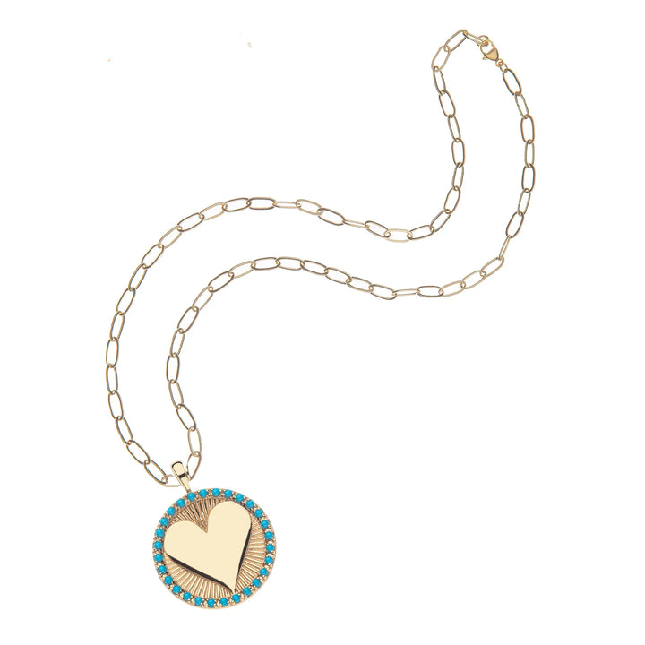 LOVE Embellished Hearts Find Me Necklace | Turquoise