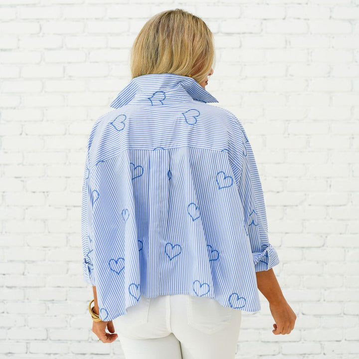 Abby Swing Top | Blue Stripe