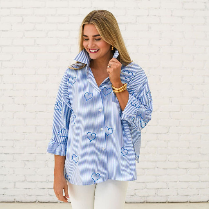 Abby Swing Top | Blue Stripe
