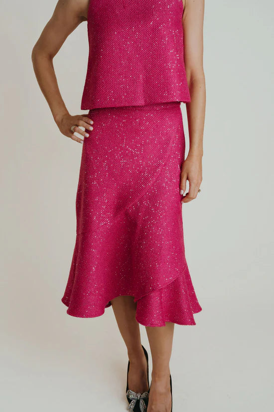 Rae Skirt | Pink Tweed