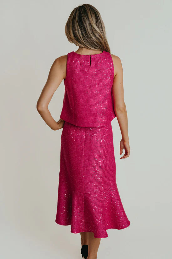 June Top | Pink Tweed