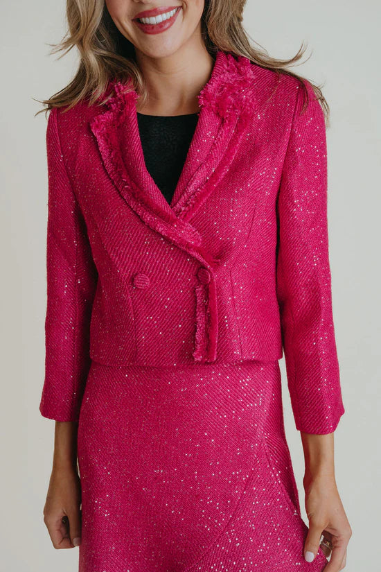 Twiggy Jacket | Pink Tweed