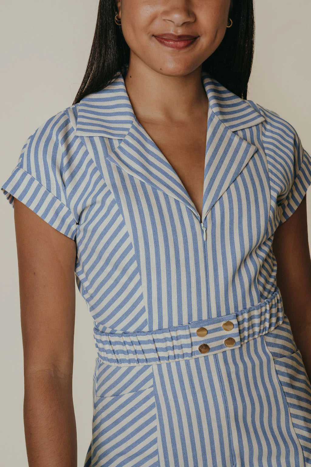Aly Dress | Blue Stripe