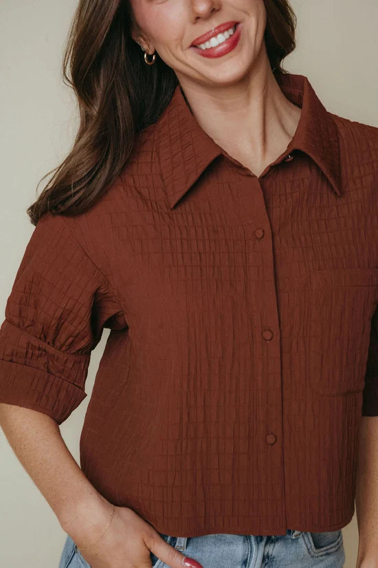 Maeve Top | Brown Textured