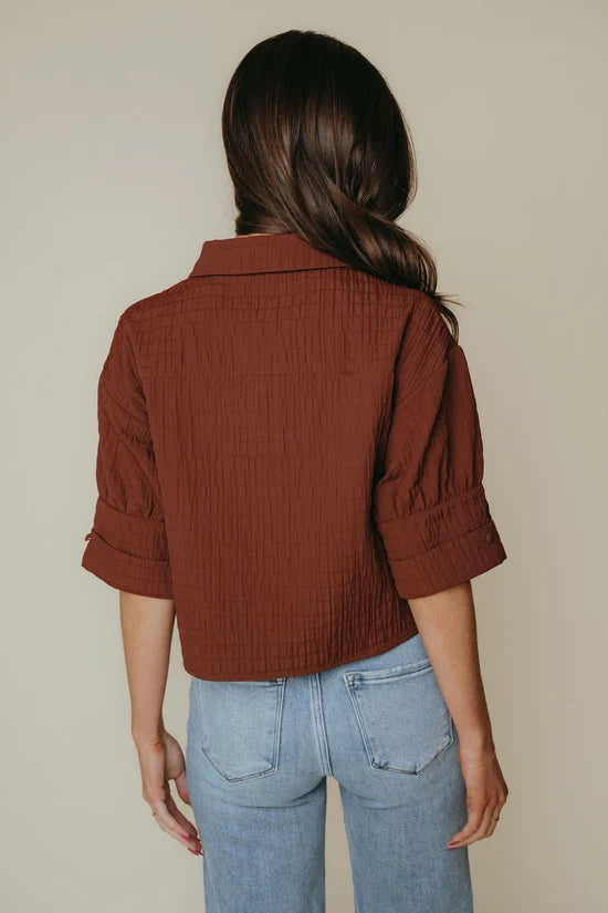 Maeve Top | Brown Textured