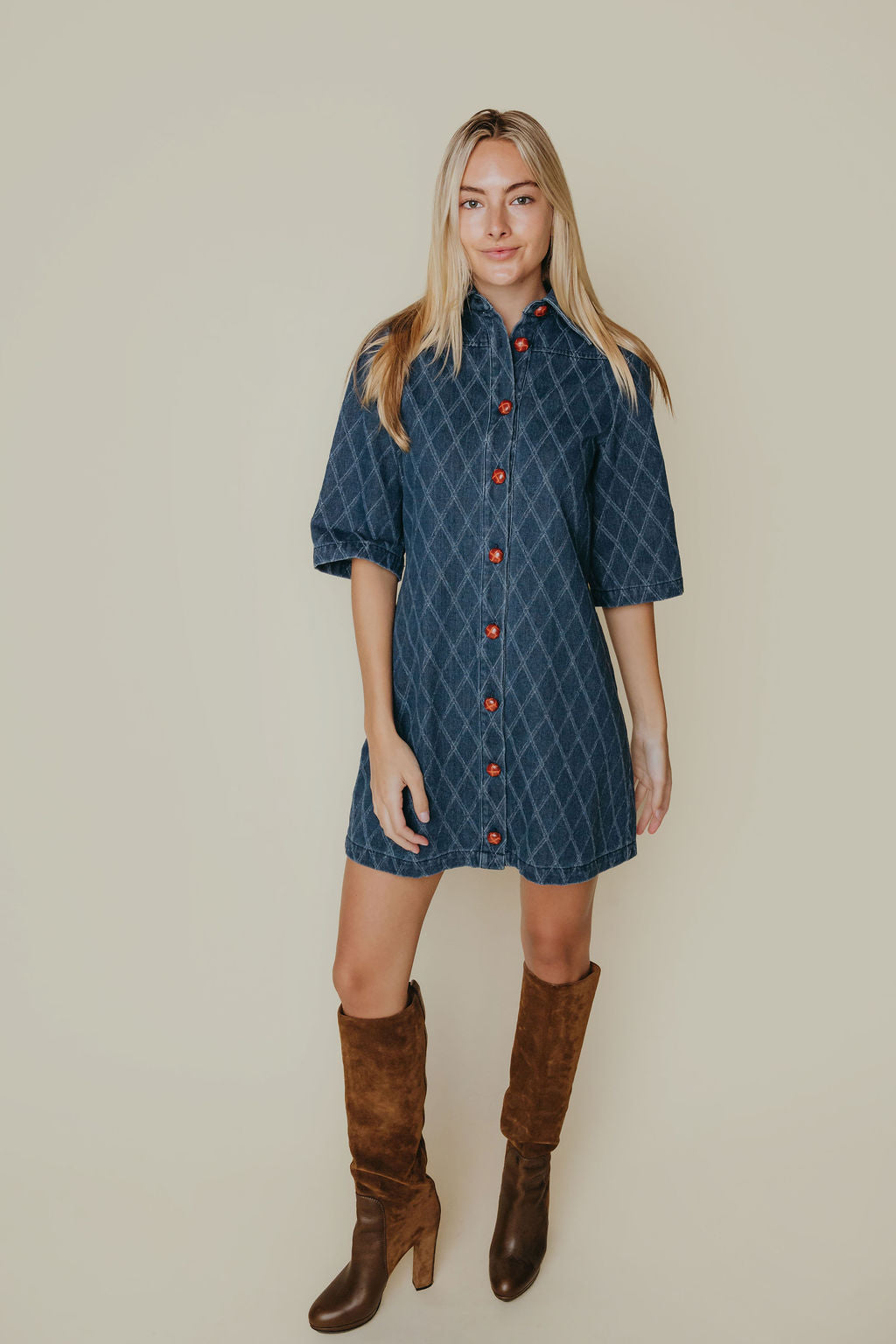 Dani Dress | Textured Denim
