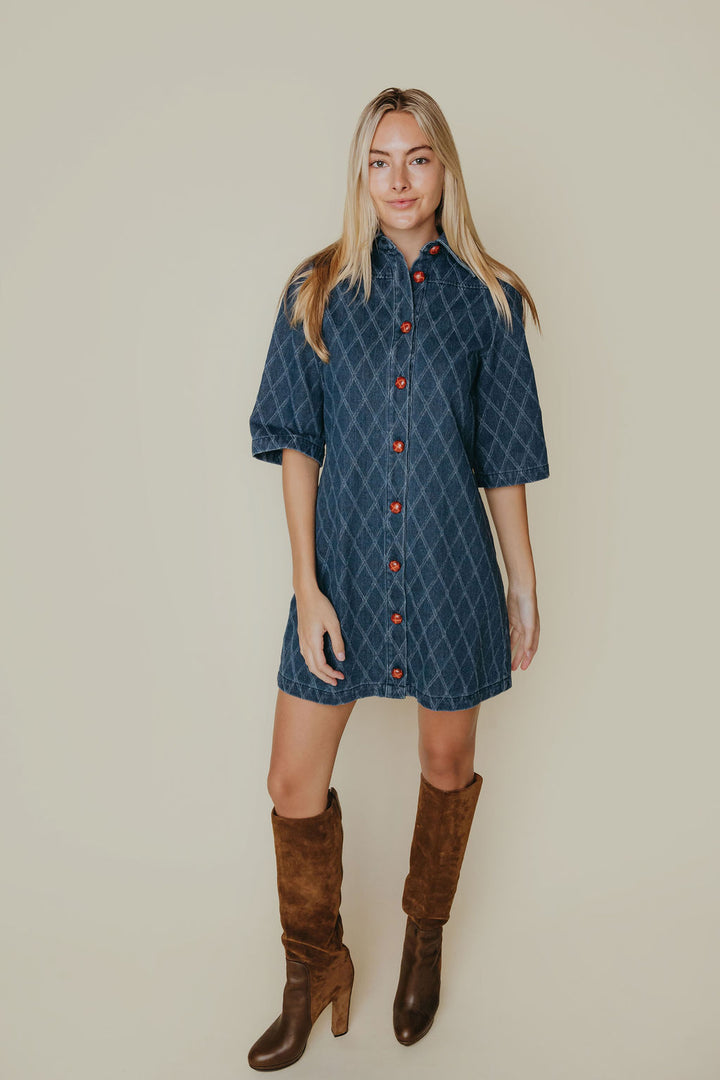 Dani Dress | Textured Denim