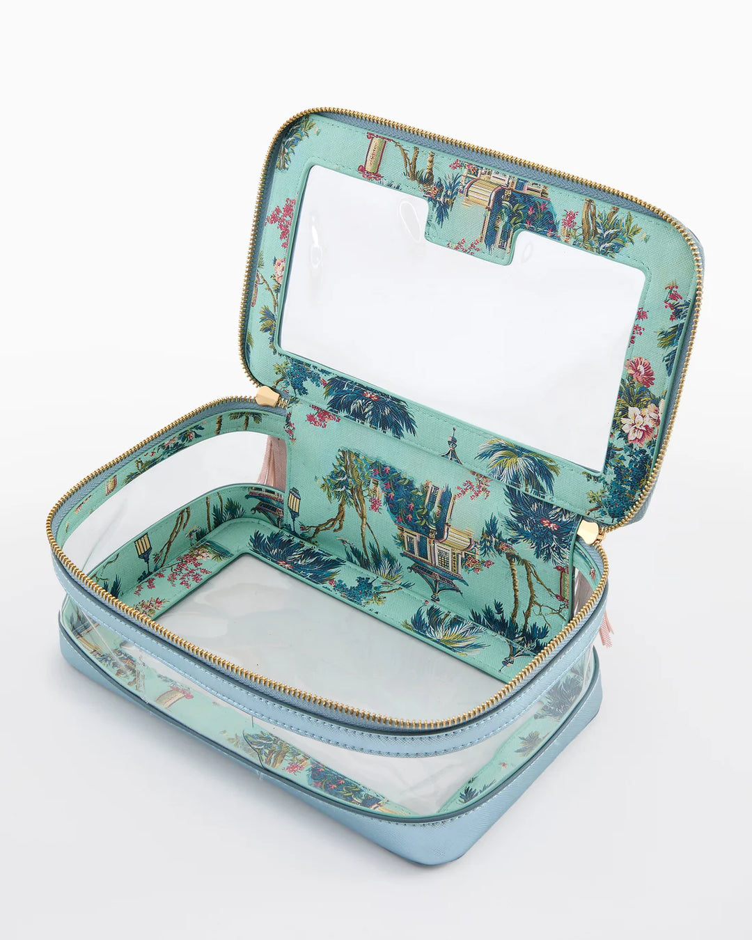 Mahjong Tile Storage Bag | Metallic Light Blue