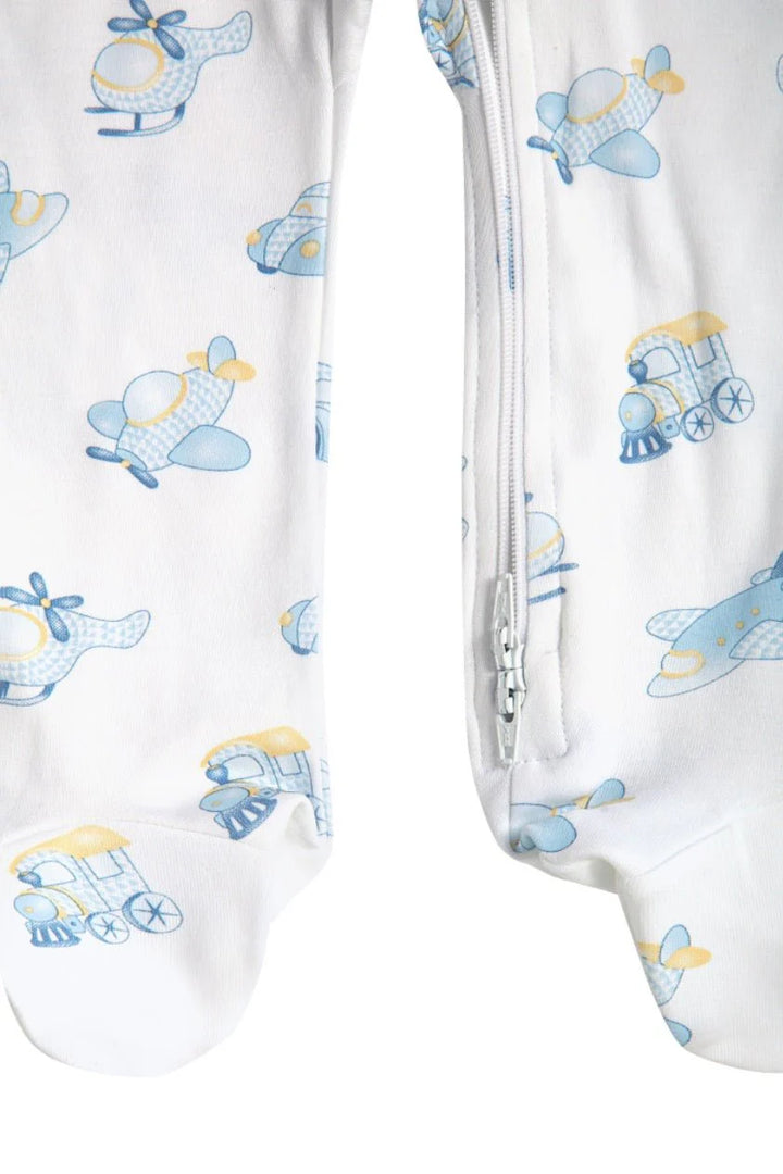 Mini voyages Zipper Footie | Blue - Charlotte's Inc