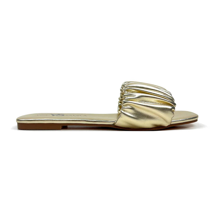 Naomi Ruched Sandal | Gold
