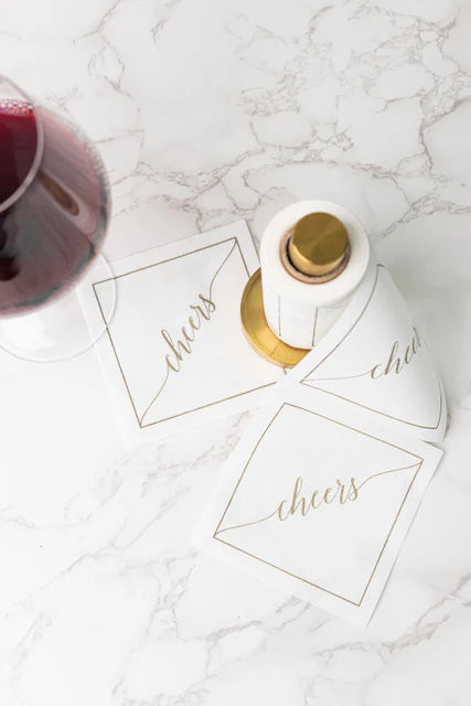 Toasting Cocktail Napkins + Stand (Sold Separately)