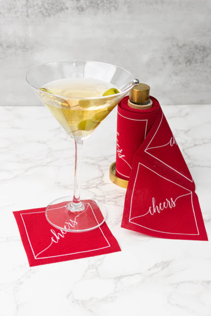 Toasting Cocktail Napkins + Stand (Sold Separately)