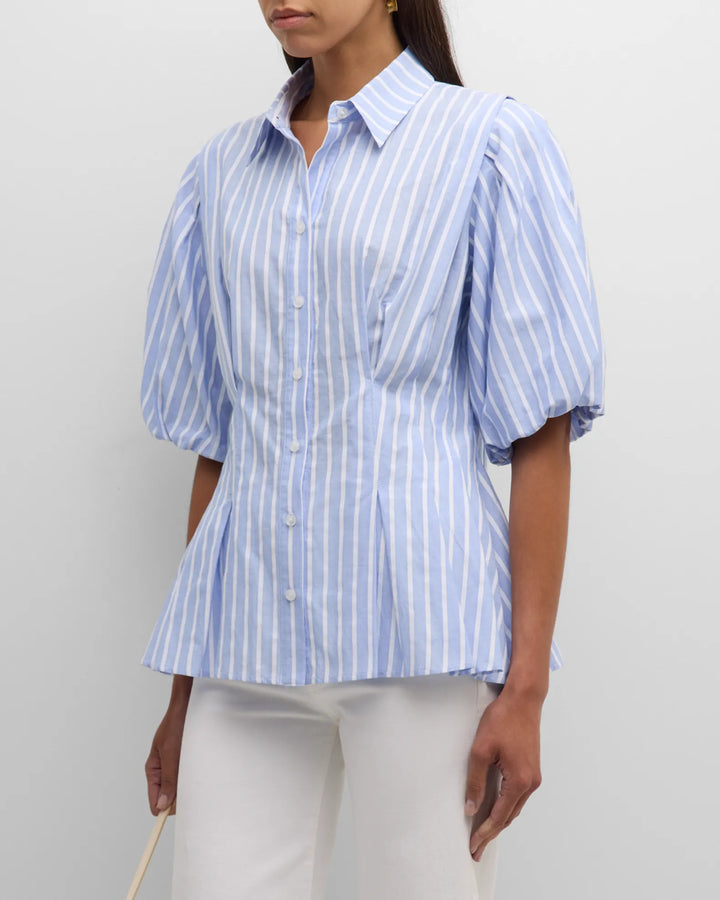 Finley Julie Shirt | Blue Dobby Stripe