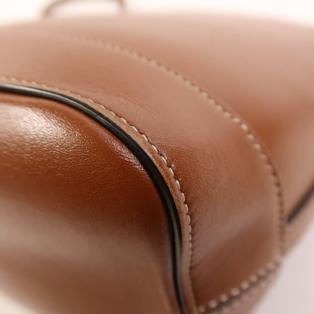 Celine Cowhide Leather Cuir Triomphe Golden Shoulder Bag Brown Calfskin