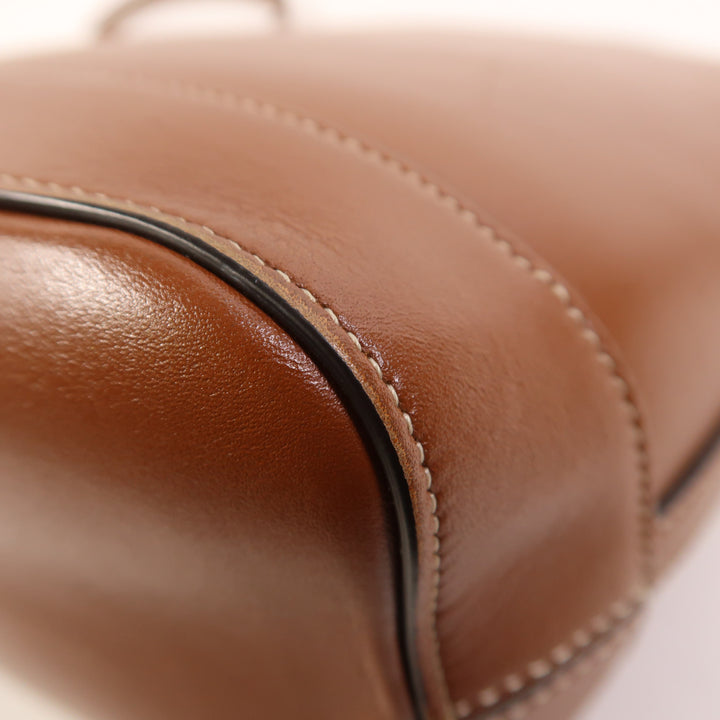 Celine Cowhide Leather Cuir Triomphe Golden Shoulder Bag Brown Calfskin