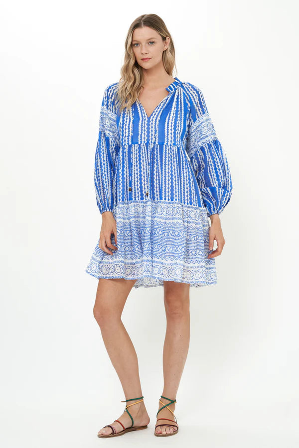 Balloon Sleeve Short Dress | Ziggy Blue