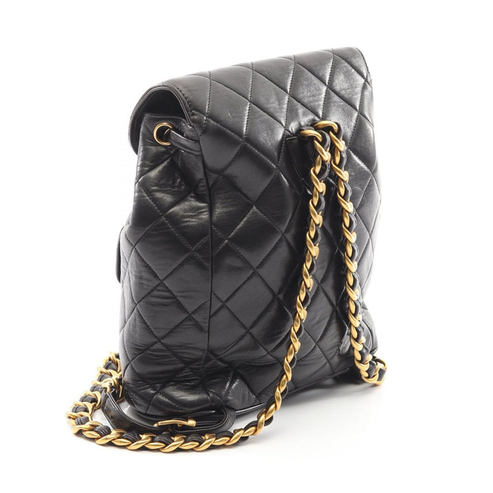 Chanel Black Matelasse Backpack Lambskin Leather