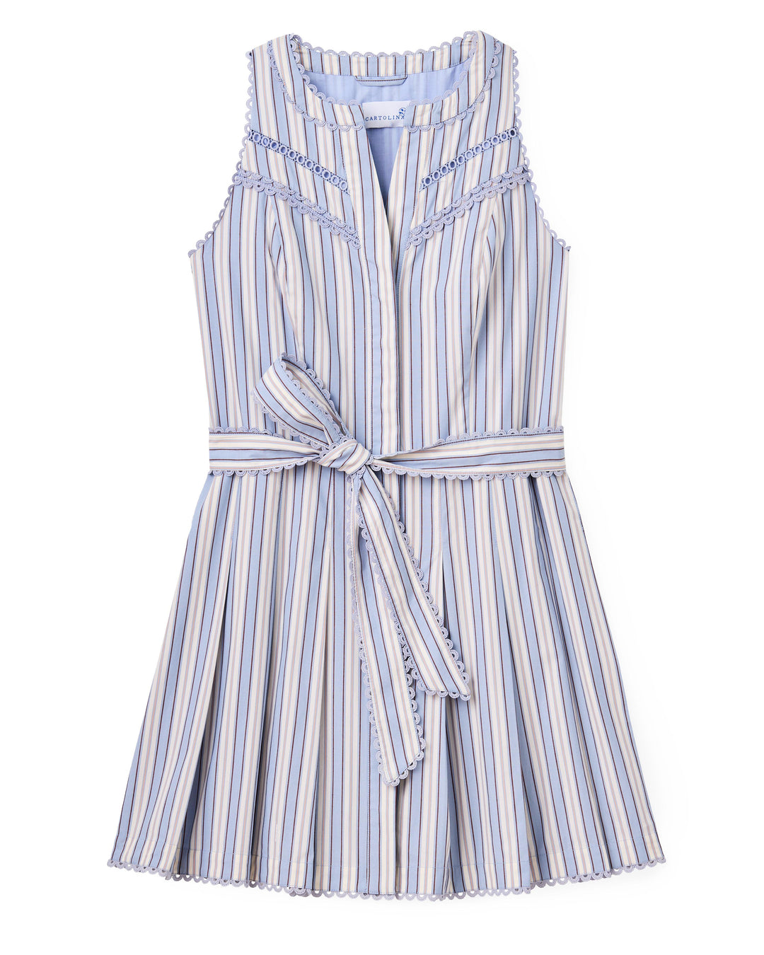 Hadley Romper | Pale Blue Stripe