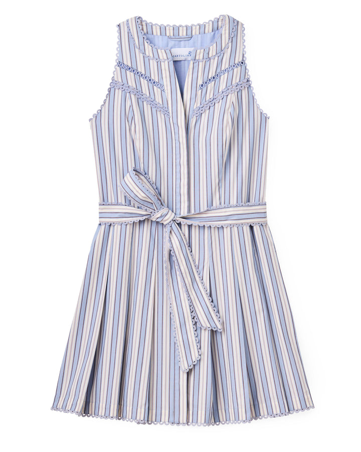 Hadley Romper | Pale Blue Stripe